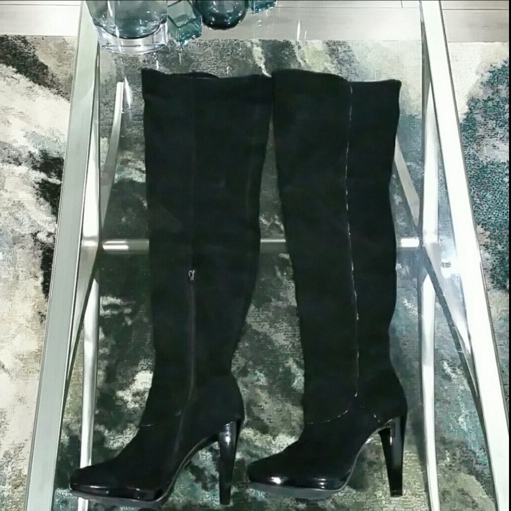 CLEARANCE /Make an offer! Genuine Suede Thigh high Heeled Boots Sz 9